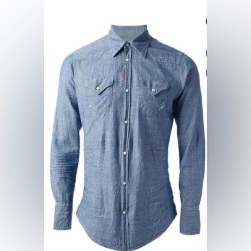 Dsquared2 Men's Blue Denim Shirt | NWT | Made in Italy - Picture 2 of 11